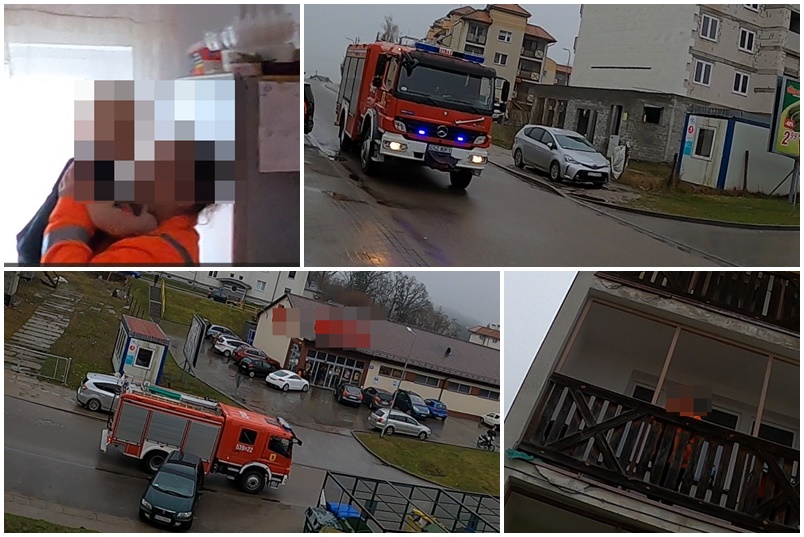 [WIDEO] Dwulatek zatrzasnął mamę na balkonie w budynku wielorodzinnym w Dzierzgoniu